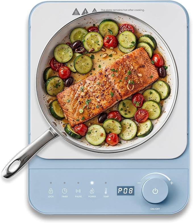 Elite Gourmet Slim Portable Induction Cooktop, 1500W, 10 Power Levels | Digital touch controls, precise 140°F-465°F range, built-in timer & child lock, 2in countertop design