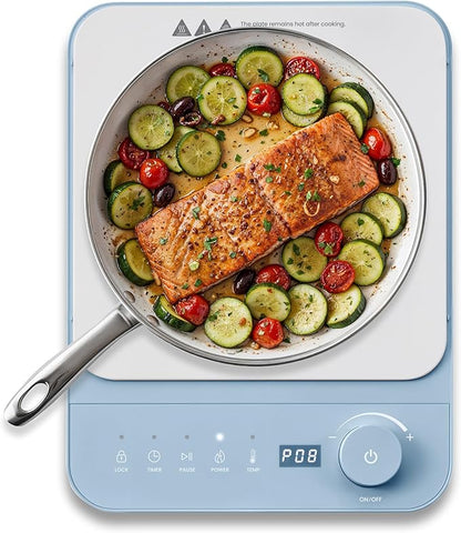Elite Gourmet Slim Portable Induction Cooktop, 1500W, 10 Power Levels | Digital touch controls, precise 140°F-465°F range, built-in timer & child lock, 2in countertop design