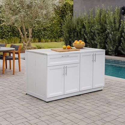 Blue Sky Outdoor Living White Shaker 2-Piece Outdoor Kitchen Combo Set – Weather-Resistant Modular Cabinets