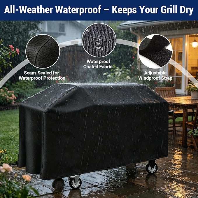 36" Griddle Cover for Blackstone 1528 Without Hood, 600D Waterproof | Outdoor Grill Cover with PU Coating Griddle for Blackstone more 4-Burner Griddles, Heat & Rip-Proof with Straps