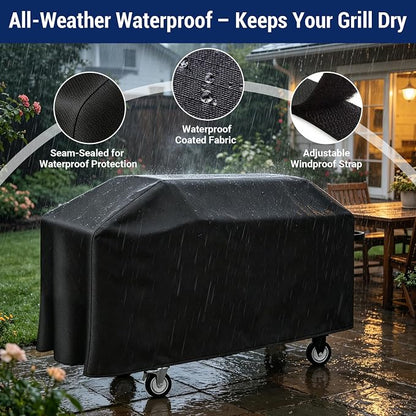 36" Griddle Cover for Blackstone 1528 Without Hood, 600D Waterproof | Outdoor Grill Cover with PU Coating Griddle for Blackstone more 4-Burner Griddles, Heat & Rip-Proof with Straps