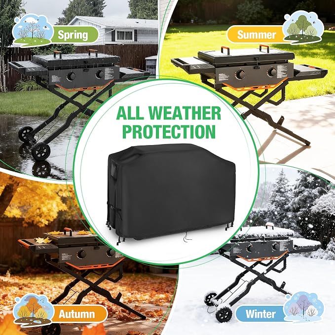 Grill Cover for Blackstone 2357, 28" 2-Burner Propane Griddle | 57 inch Waterproof Outdoor Grill Cover Barbecue Cover for Omnivore Adventure Ready Griddle- 57" L x 22" W x 33" H inch