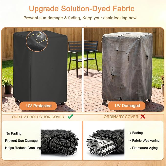 NetttyPro Smoker Cover for Outside Electric Masterbuilt Smoker 30 inch, Outdoor Waterproof Heavy Duty Square Vertical Small Grill Cover, 22" W x 20" D x 35" H, Black
