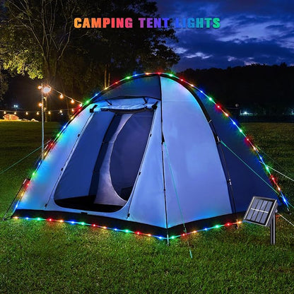 JMEXSUSS Solar Trampoline Lights, 2 * 200 LED Solar Rope Lights | 66ft IP 65 Waterproof Camping Light Outdoor, 8 Modes Trampoline Accessories for Camp Ladder Slide Tent (Multicolor)