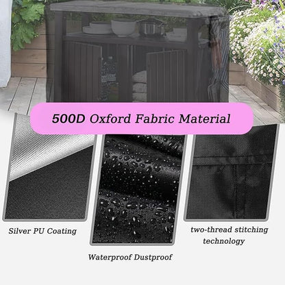 Prep Table Cover for Outdoor Bar Table, 72inch Outdoor BBQ Cart Cover Bar Tool Cart Covers Cooler Covers - 72"L×29"W×43"H, Black