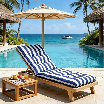 Outdoor Lounge Chair Cushions, 74.4 x 22 x 4.7 Inches Waterproof Fade Resistant Patio Cushion for Chaise Lounger