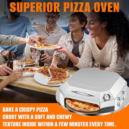 Onlyfire Stainless Steel Pizza Oven Kit for 22 Inch Charcoal Kettle Grilll | Outdoor Grill Top Pizza Oven Kit, Pizza Maker Tool Set Including Pizza Chamber, Pizza Stone, Pizza Peel and Thermometer