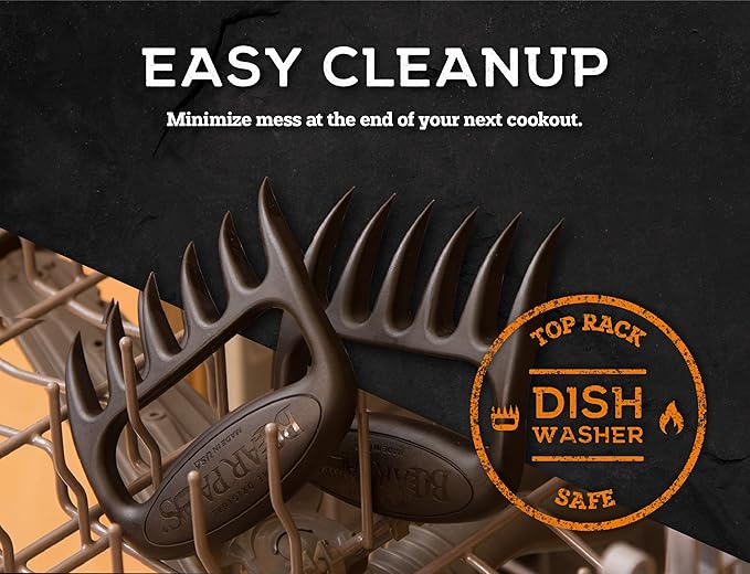 The Original Bear Paw Meat Shredder - Claws for Shredding Pork, Chicken & Any Meat (Black)