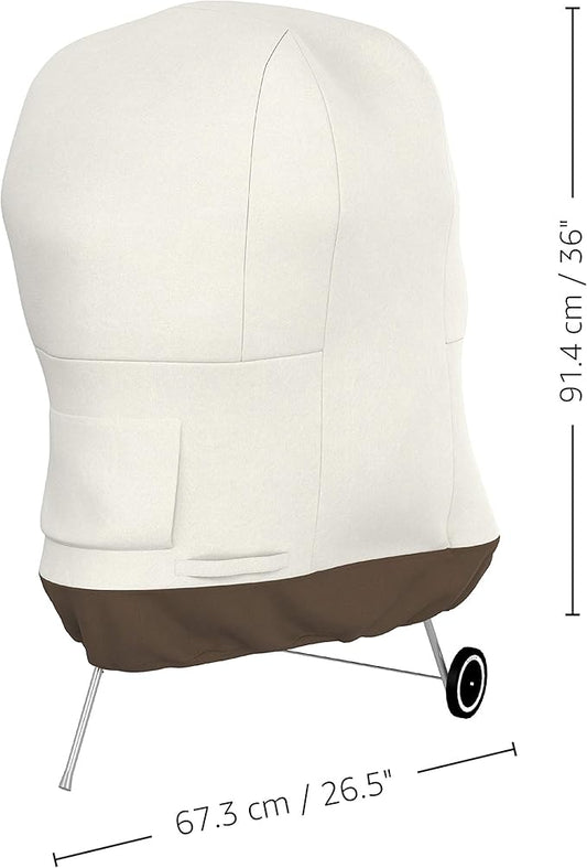 Amazon Basics Weather Resistant Kettle Grill Cover, Durable Polyester Fabric, Secure Straps, 26.5 x 36 inches