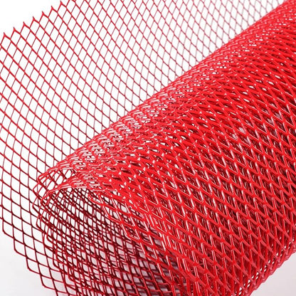 AggAuto Universal 40"x13" Car Grill Mesh 6x12mm Rhombic Hole Red | Aluminum Alloy Automotive Grille Insert Bumper, One of the Most Multifunctional Shape Grids 100x33cm