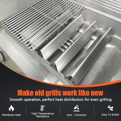 Spirit Grill Replacement Parts for Weber Spirit, 17.5" Grill Grates 15.3" Flavorizer Bars for Weber Spirit 300 & GS4 Spirit II 300, Spirit E-310 E-315 Grills with Front Control, for Weber 7639 7636