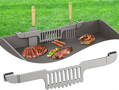 Grease Gate Spatula Holder for Blackstone Griddle,11.8 Inch Magnetic Design Prevent Food from Falling Stainless Steel Grill Barbecue Tool Rack Griddle Accessories for Blackstone(Silver)
