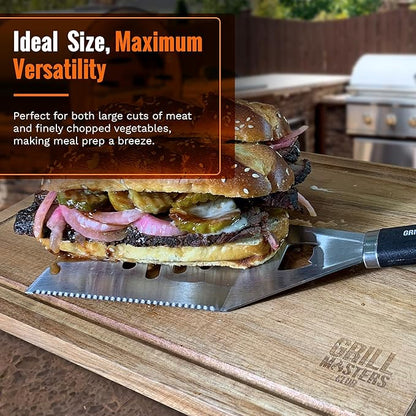Grill Masters Club Premium Acacia Wood Cutting Board for Kitchen | Large Wooden Cutting Board with Juice Groove | Lightweight Grill for BBQ Masters, & Cooking Enthusiasts-Ideal for Gift