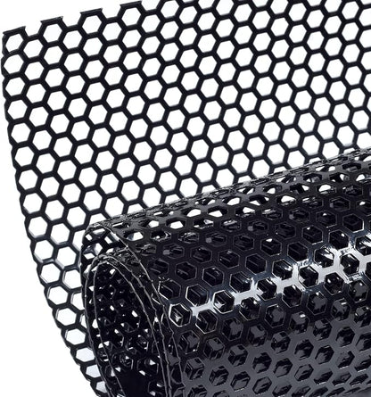 AggAuto Universal 40"x13" Car Grill Mesh Honeycomb 8mm Spacing 3mm Black | Aluminum Alloy Automotive Grille Insert Bumper, One of the Most Multifunctional Shape Grids 100x33cm
