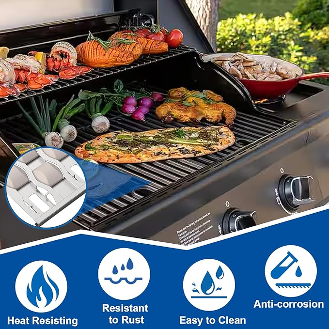 SafBbcue 720-0057 CG3CKW Heat Tray Replacement for Nexgrill 720-0057-3B Turbo Capt'n Cook CG4CKW CG3TDN CK4CKWN Grills Heat Plate with Ceramic Briquettes