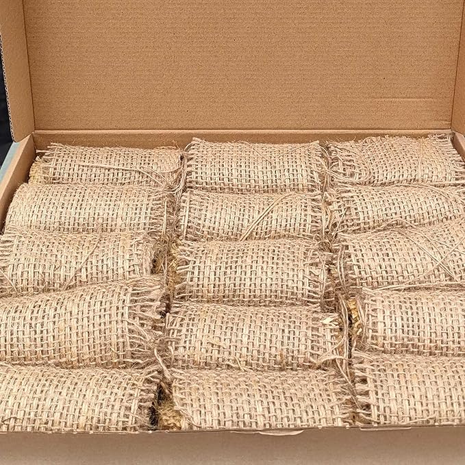 AukBeeFun Jute Burlap Rolls Smoker Fuel,2 Pound Bee Smoker Fuel for Beekeeping,Easy to Light Produce a Clean and Cool Smoke Burn for A Long Time