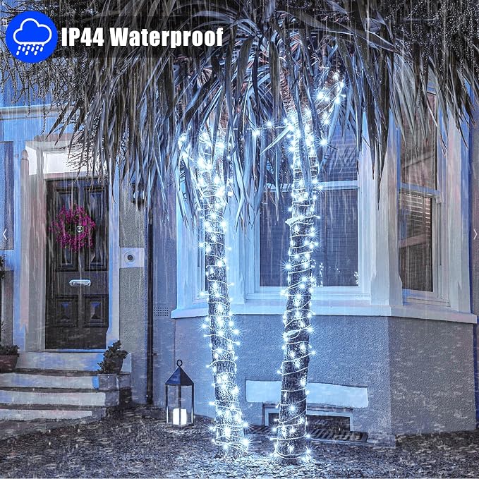 500 LED Christmas Lights Outdoor - 165FT Super Long Christmas String Lights 8 Modes Waterproof Plug in Fairy Lights for Bedroom Indoor Chrismtas Tree Holiday Party House Decorations, Cool White