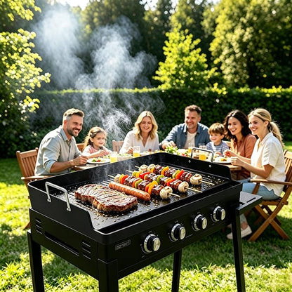 COZEER Cast Iron Griddle 23＂×16＂×3＂, Thickened Griddle for Gas Grill | Universal, Muti-Purpose, Pre-Seasoned, Upgrated, for Camping, Tailgating, Paties