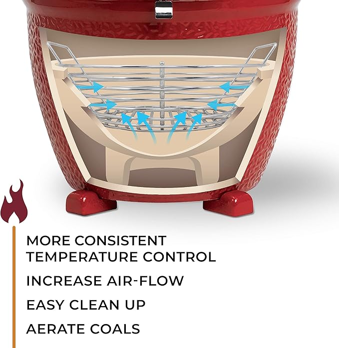 Kick Ash Basket Stainless Steel Charcoal Ash Basket for Kamado Joe Classic - Classic Kamado Grill Charcoal Basket Accessory - Designed in Wisconsin