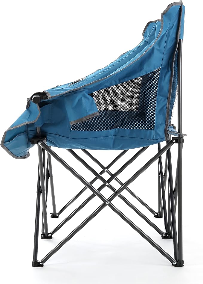 ARROWHEAD OUTDOOR Portable Folding Double Duo Camping Chair Loveseat | 2 Cup & Wine Glass Holder, Heavy-Duty Carrying Bag, Padded Seats & Armrests, Supports up to 500lbs, Beach, Tailgating, Patio