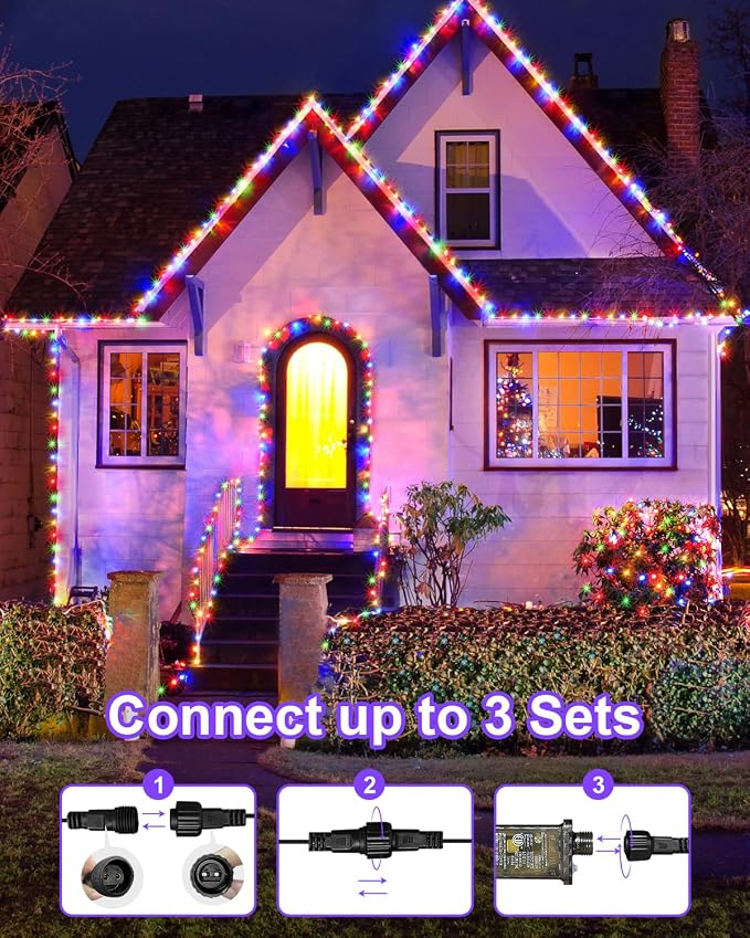 355FT Multicolor Christmas Lights Outdoor,900 LED Extra Long String Lights Waterproof Timer & Memory 8 Modes Dimmable Plug in Fairy Lights for Tree Patry Holiday Indoor Decorations