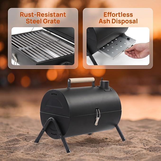 Charcoal Grills, Portable Charcoal Grills with Carry Bag & Double-Sided Design, Barbecue Grill for Outdoor Backyard