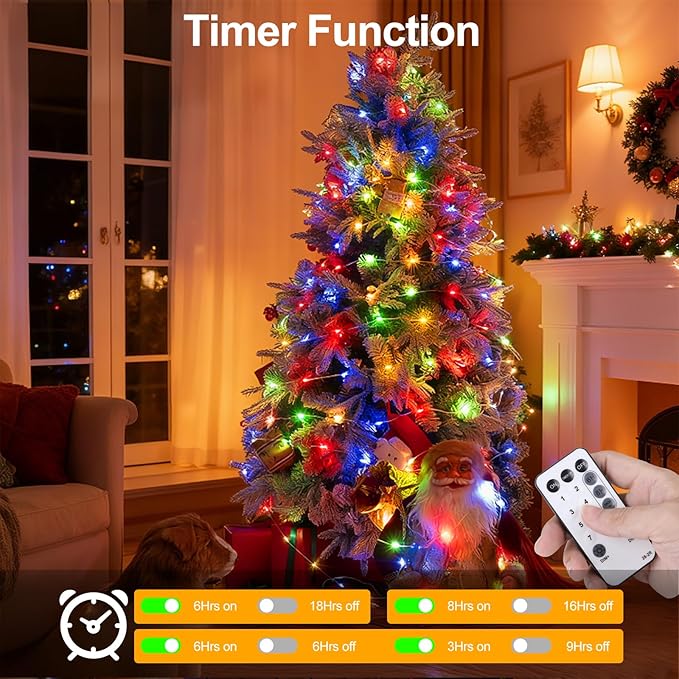 OGORI 262FT 1000LED Fairy Lights Outdoor, Multicolor Fairy String Lights 8 Modes Remote & Timer, IP67 Waterproof Fairy Tree Lights for Bedroom, Wedding, DIY, Centerpiece, Christmas Decorations