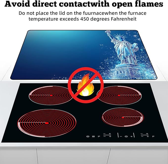 Multi-Design Stove Cover for Glass/Electric Stoves - 3-in-1 Heat-Resistant Protector Mat, Non-Slip Drying Rack 28"x20"
