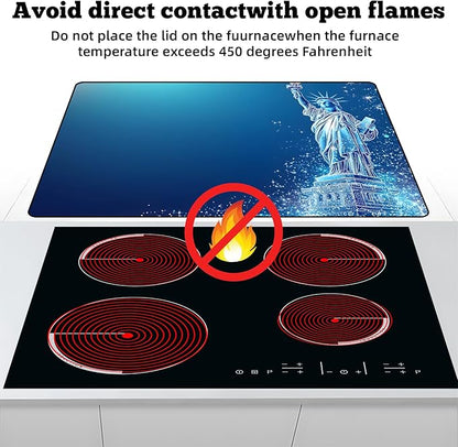 Multi-Design Stove Cover for Glass/Electric Stoves - 3-in-1 Heat-Resistant Protector Mat, Non-Slip Drying Rack 28"x20"
