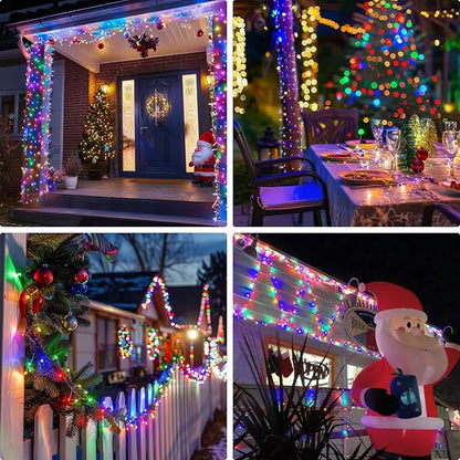 JMEXSUSS 132ft 400 LED Christmas Lights Indoor Outdoor Waterproof | 8 Modes Multicolor Christmas Tree Lights Plug in with Remote, Twinkle String Light for Bedroom Party Tree Christmas Decor