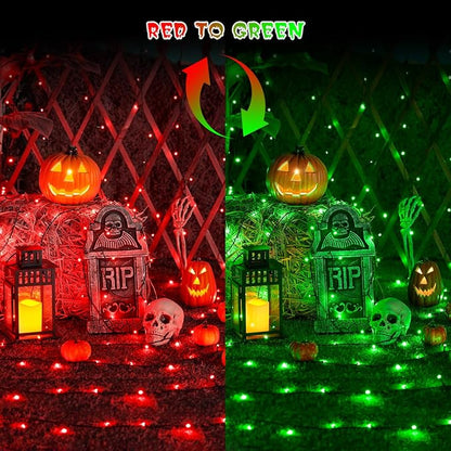 JMEXSUSS 173ft 500 LED Red and Green Color Changing Halloween Lights | Remote Control Halloween String Lights, 11 Modes Christmas Tree Lights Plug in for Indoor Party Halloween Christmas Decor