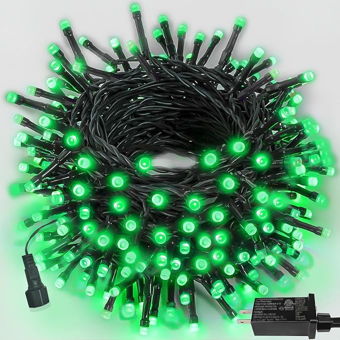 75.8 FT 200 LED Extendable Green Christmas String Lights Indoor Outdoor | Memory Function & Timer & 8 Modes,Ultra Bright Green Wire Waterproof Mini Lights for Christmas Tree Yard Holiday Party Decor