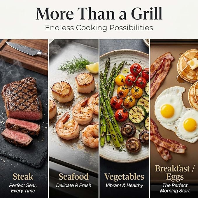 Artestia Hot Stone Steak Cooking Set – Long Heat Retention - Sizzling Steak Plate with Tray & Rack for Family Dinner, Indoor/Outdoor BBQ Grilling Gift