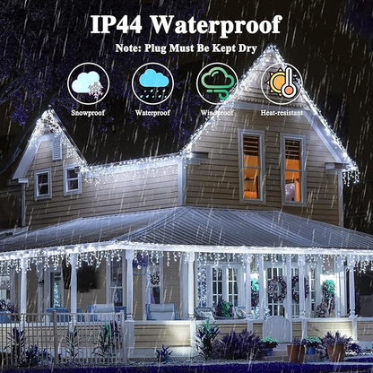 180FT 500LED Extra-Long String Lights Indoor Outdoor Clear Wire, Cold White Christmas String Lights, Plug in Twinkle Fairy Light With Timer and Memory For Wedding Patio Tree Yard Christmas Decorations