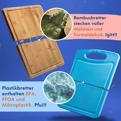Non-Toxic Acacia Wood Cutting Board, Mineral Oil & Plastic Free, 16x11 in (Pack of 2)