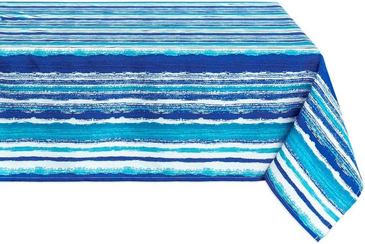 YiHomer Indoor Outdoor Tabletop for Spring Summer Decorations, Picnics and Dinner Parties - Stain and Water Resistant, Crayon Art (Ocean), Tablecloth, 60 x 84 Rectangle
