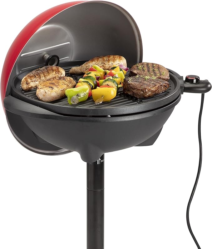 Cuisinart Indoor/Outdoor Electric Grill, 2-in-1 Portable BBQ with Nonstick Cooking Surface, Electric Grill Outdoor with Adjustable Heat, Stand/Tabletop Options for Cookouts, Barbecues, Small Spaces