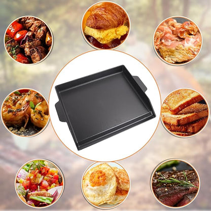 Universal Cast Iron Flat Top Griddle for Gas/Stove/Electric/Charcoal Grill,23" X 16 BBQ Griddle Insert for Weber Camp Chef Nexgrill StoveTop Griddle,Tailgating Nonstick Coating Cooking Skillet Pan,1PC