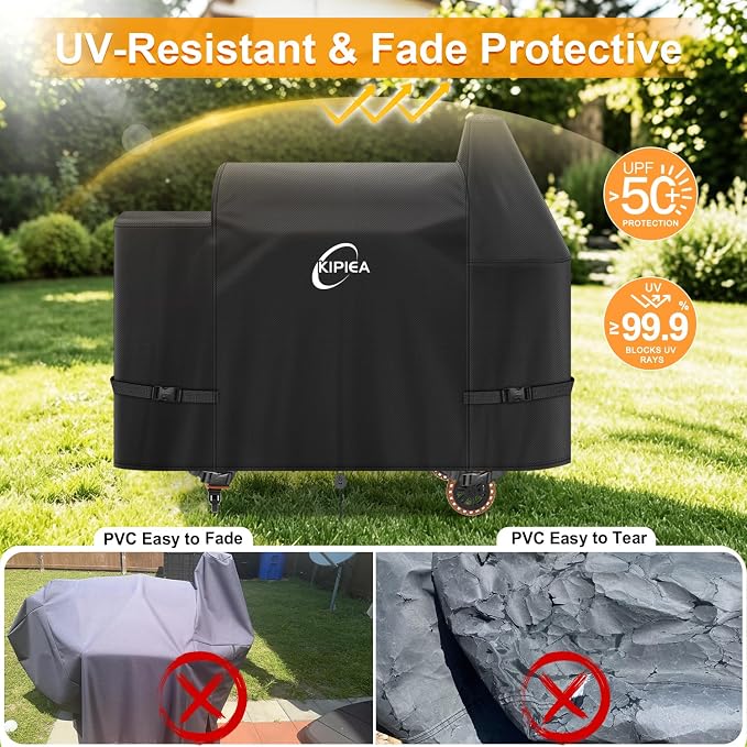 600D Pellet Grill Cover for Pit Boss Sportsman 1100 & 1600, and Mahogany 1000 Series, Waterproof BBQ Smoker Cover, UV Resistant, No Tear, No Fading