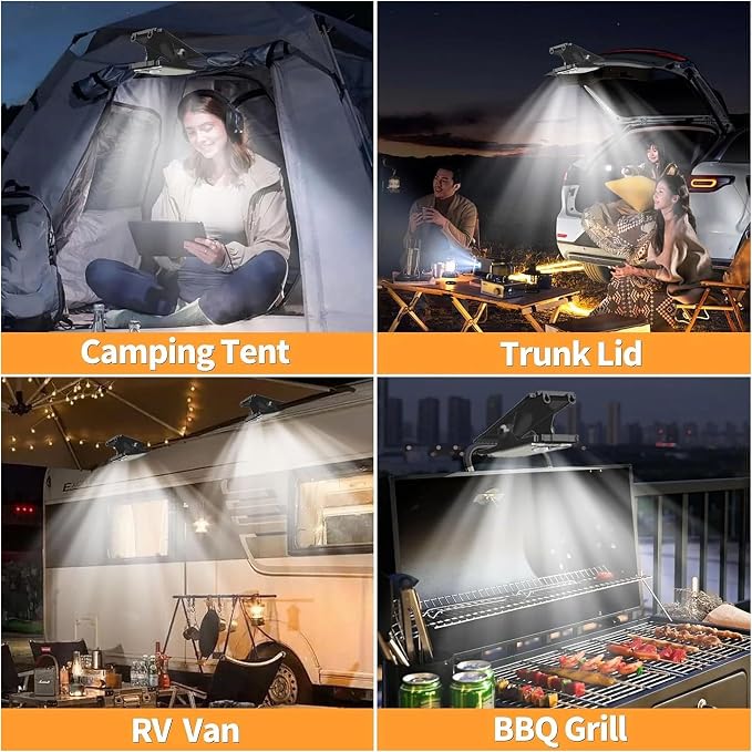 Grill Lights for Outdoor Grill, Super Bright Clip On Solar Light Outdoor 60 LED – Solar Powered Security Lights for Chicken Coop, Chain Link Fence, Garden, Camping, Patio Umbrella, RV (1 Pack)