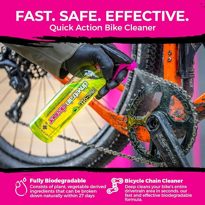 Muc-Off Bio Drivetrain Cleaner | Effective Biodegradable Bicycle Chain Cleaner and Degreaser Spray | Suitable for All Types of Bike