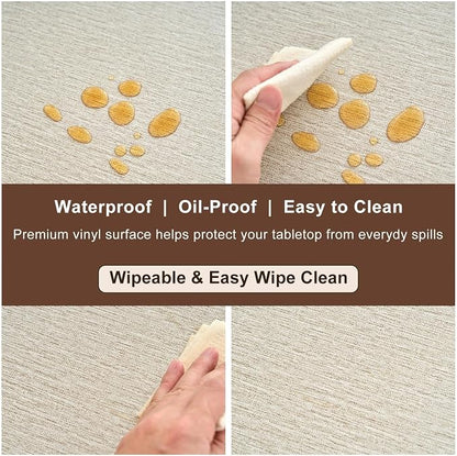LIBERECOO Heavy Duty Vinyl Tablecloth with Flannel Backing Waterproof Oil-Proof Plastic Table Cloth Stain-Resistant Wipeable Rectangle or Square Table Cover for Indoor and Outdoor 54 x 54 Inch