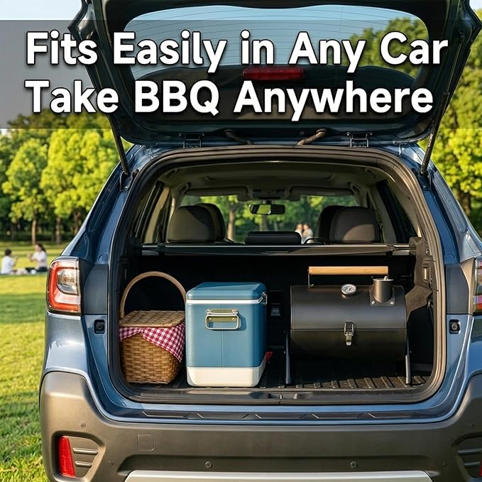 Portable Charcoal Grill for Camping & Outdoor BBQ, Compact Kettle Grill with Lid & Air Vents, Easy Carry Handle, Small Grill for Patio, Picnic, Tailgate (2–4 People)