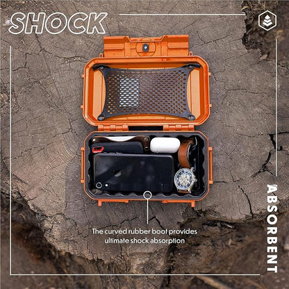 Evergreen 56 Dry Box - EDC Tough Protective Case USA Made for Organization of Cameras, Phones, Camping, Fishing, Hiking, Water Sports (Orange, TOPO)