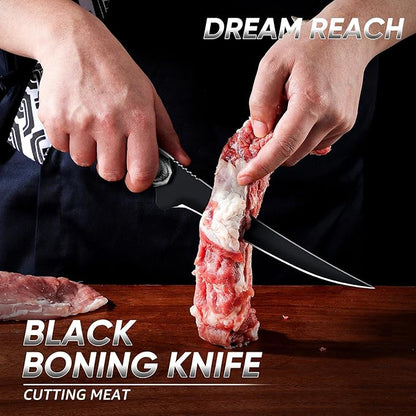 Dream Reach Fish Fillet Knife - Sharp Deboning Poultry and Meat Boning Knife Kitchen BBQ, Professional Fish Knives with Full Tang Handle