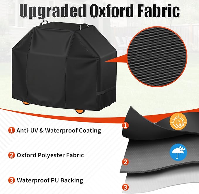 i COVER Grill Cover, 50 inch BBQ Grill Cover for Outdoor Grill, Waterproof BBQ Cover, Fade Resistant Barbecue Gas Grill Covers for Weber, Char-Broil, Nexgrill and More