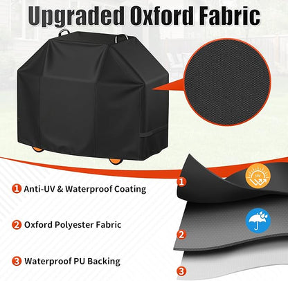 i COVER Grill Cover, 50 inch BBQ Grill Cover for Outdoor Grill, Waterproof BBQ Cover, Fade Resistant Barbecue Gas Grill Covers for Weber, Char-Broil, Nexgrill and More