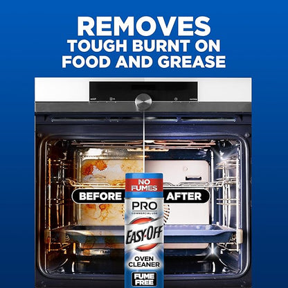 Easy-Off Fume Free PRO size Oven Cleaner Foam, Removes Grease & Burned-On Food, For Ovens, Air Fryers & More 24oz (2-count)