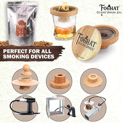Foghat Cocktail Smoker Wood Chips - 100oz Sweet Texas Mesquite Shavings for Smoker, Whiskey & Drink Infuser Kit - All Natural, Culinary Wood Smoking Chips