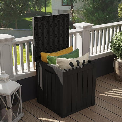 Outdoor Storage Box 50GAL Waterproof Resin Deck Box,Pool Accessories Supplies，UV-Resistant Lockable Package Delivery Bin for Garden Tools,Large Patio Outside Cushions,Chest,Furniture,Black